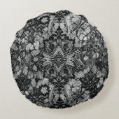 Black Lacework Artists Rundes Kissen (Rückseite)