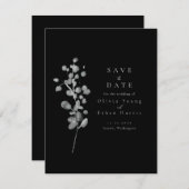 Black Lacquer Save the Date (Vorne/Hinten)