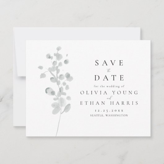 Black Lacquer Save the Date Mitteilungskarte (Vorderseite)