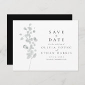 Black Lacquer Save the Date Mitteilungskarte (Vorne/Hinten)