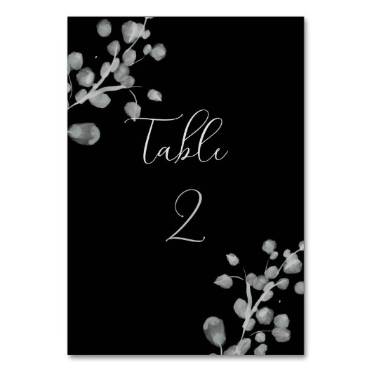 Black Lacquer Wedding Tischnummer (Rückseite)