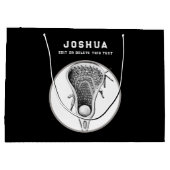 Black Lacrosse Große Geschenktasche Große Geschenktüte (Rückseite)