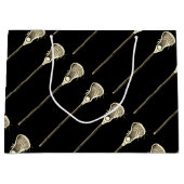 Black Lacrosse Große Geschenktüte (Vorderseite)