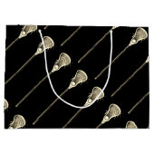 Black Lacrosse Große Geschenktüte (Rückseite)