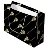 Black Lacrosse Große Geschenktüte (Vorderseite Schrägansicht)