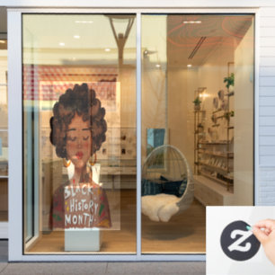 Black Lady & Typografy Black History Fensteraufkleber