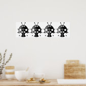 Black Ladybugs Poster (Küche)