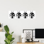 Black Ladybugs Poster (Heimbüro)
