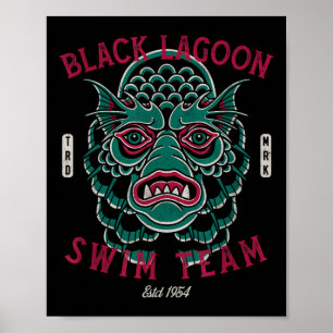 Black Lagoon Swim Team - Vintage traditionelle Tat Poster