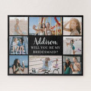 Black Large 8 Foto Collage Bridesmaid Vorschlag Puzzle