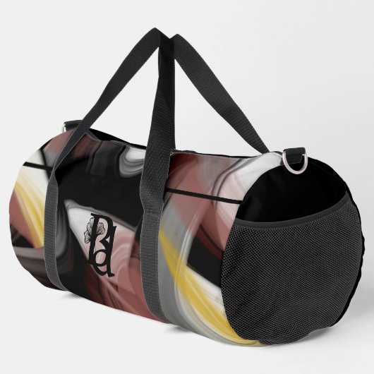 Black Large Gym Duffel Bag Trend Abstrakt Powdery Duffle Bag (Rechte Ecke)