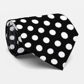 Black Large Polka Dot Krawatte (Gerollt)