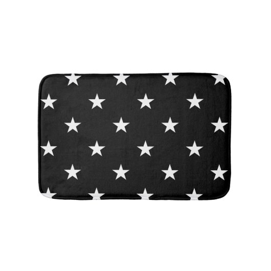 Black Large Stars Bath Mat Badematte (Vorderseite)