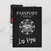 Black Las Vegas Passport Save the Date (Vorne/Hinten)