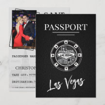 Black Las Vegas Passport Save the Date