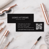 Black Lash Aftercare-Karte mit modernem QR-Code Mini Visitenkarte