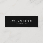 Black Lash Aftercare-Karte mit modernem QR-Code Mini Visitenkarte (Vorderseite)
