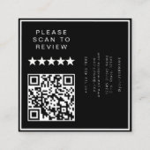 Black Lash Tech Foto-Collage QR-Code & Bewertung Quadratische Visitenkarte (Rückseite)