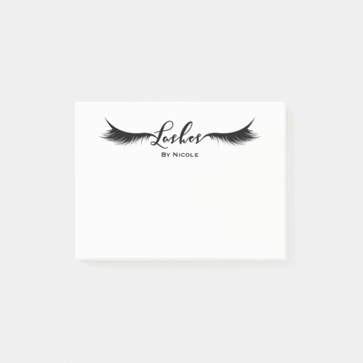 Black Lashes Eyelashes Modernes Glam Personalisier Post-it Klebezettel (Vorderseite)