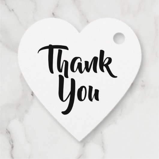 Black Lässig Script Monogram Vielen Dank Geschenkanhänger (Rückseite)