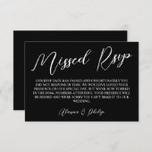 Black Laurel Monogram Polite Missed UAWG RSVP Karte (Vorne/Hinten)