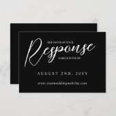 Black Laurel Monogram - UAWG Online RSVP Karte (Vorne/Hinten)