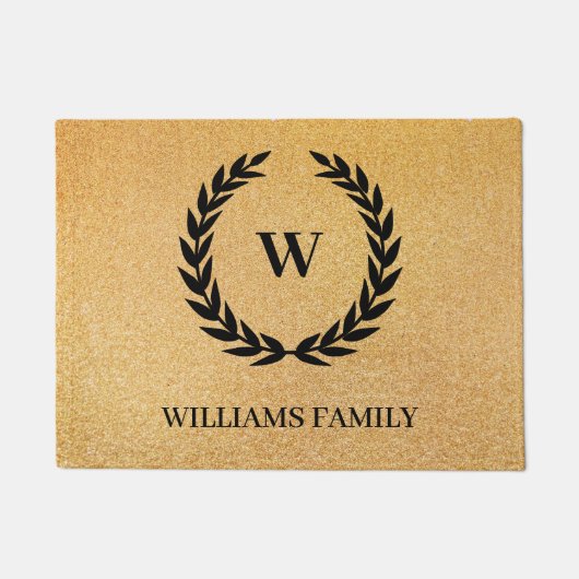 Black Laurel Wreath Fußmatte (Vorderseite)