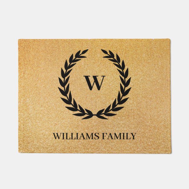 Black Laurel Wreath Fußmatte (Vorderseite)