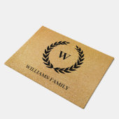 Black Laurel Wreath Fußmatte (Schrägansicht)