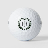Black Laurel Wreath mit Monogramm Golfball (Vorderseite)