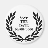 Black Laurel Wreath Rett-the-Date Magnet (Vorne)