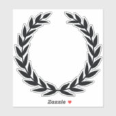 Black Laurel Wreath Sticker (Blatt)