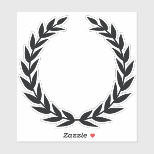 Black Laurel Wreath Sticker (Blatt)