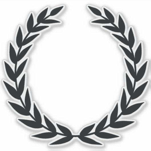Black Laurel Wreath Sticker (Vorderseite)