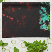 Black lava abstract kitchen towels,Dark abstract Geschirrtuch (Gefaltet)