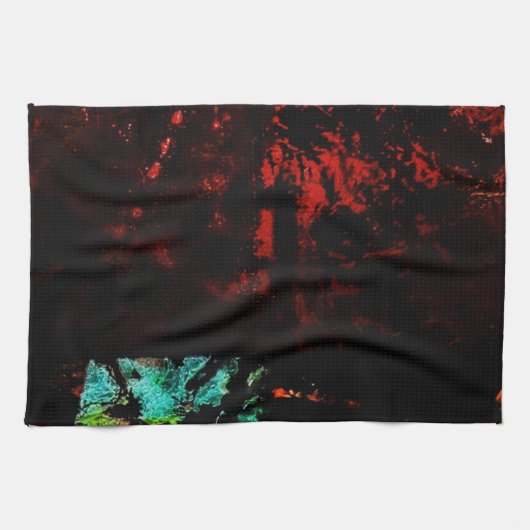 Black lava abstract kitchen towels,Dark abstract Geschirrtuch (Horizontal)