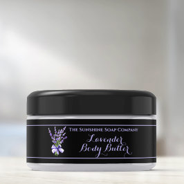 Black Lavender Body Butter Etikett 1 x 7,25 Rundum-Adressaufkleber