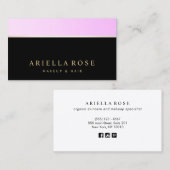 Black Lavender Ombre Beauty Salon Visitenkarte (Vorne/Hinten)