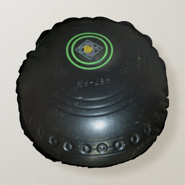 Black Lawn Bowl, Rundes Kissen (Vorderseite)