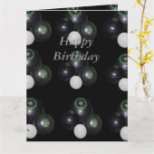 Black Lawn Bowls, Big Happy Birthday Card Karte (Gelbe Blume)