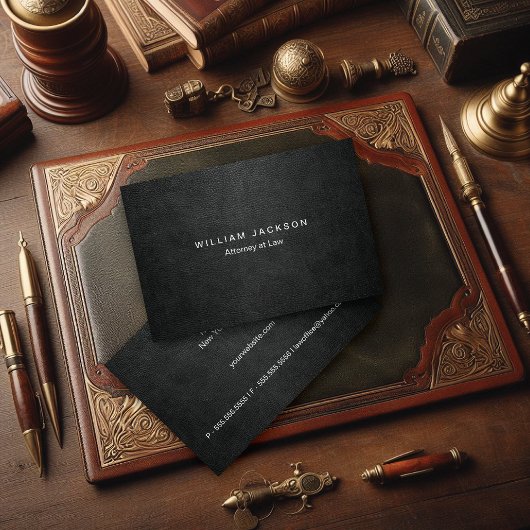 Black Leaather Look Euro Business Card Visitenkarte