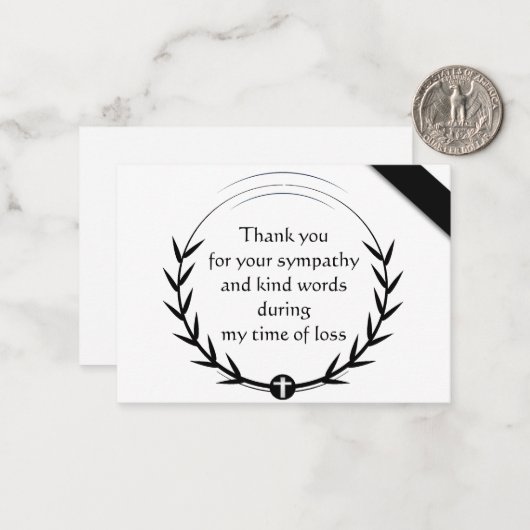 Black Leaf Danke Karte (Vorderseite/Rückseite Beispiel)