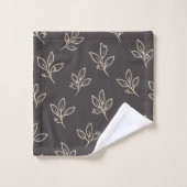 Black Leaf Towel Set | Modern Bathroom Decor (Waschlappen)
