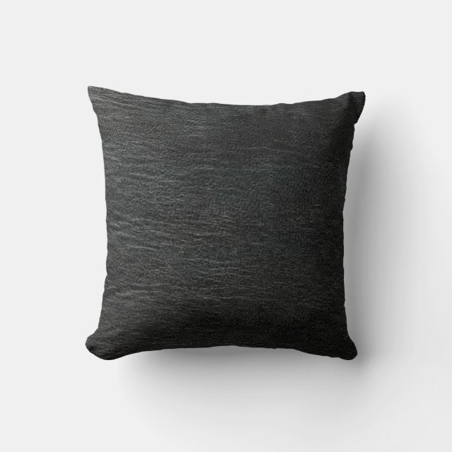 Black Leather American MoJo Pillow Kissen (Vorderseite)