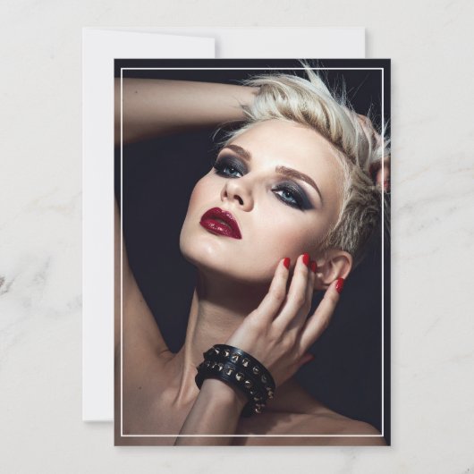 Black Leather Anniversary/Valentine's Flat Card Einladung (Vorderseite)