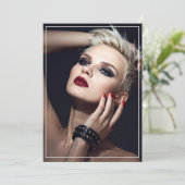 Black Leather Anniversary/Valentine's Flat Card Einladung (Stehend Vorderseite)