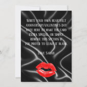 Black Leather Anniversary/Valentine's Flat Card Einladung (Rückseite)