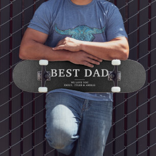 Black Leather Best Vater Vatertag Skateboard