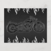 Black Leather Bike Wedding 2 Foto Save the Date (Rückseite)