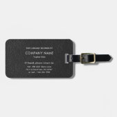 Black Leather Finish Pattern Custom Info Gepäckanhänger (Vorderseite horizontal)